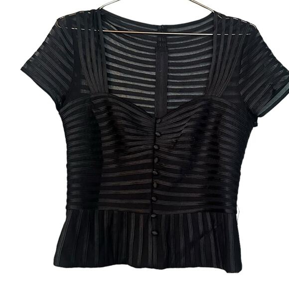 Victor Costa Black Evening Top - Size 6 - Excellent - Picture 1 of 6